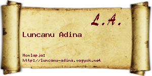 Luncanu Adina névjegykártya